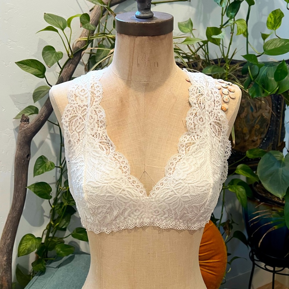 White Lace Bralette Large